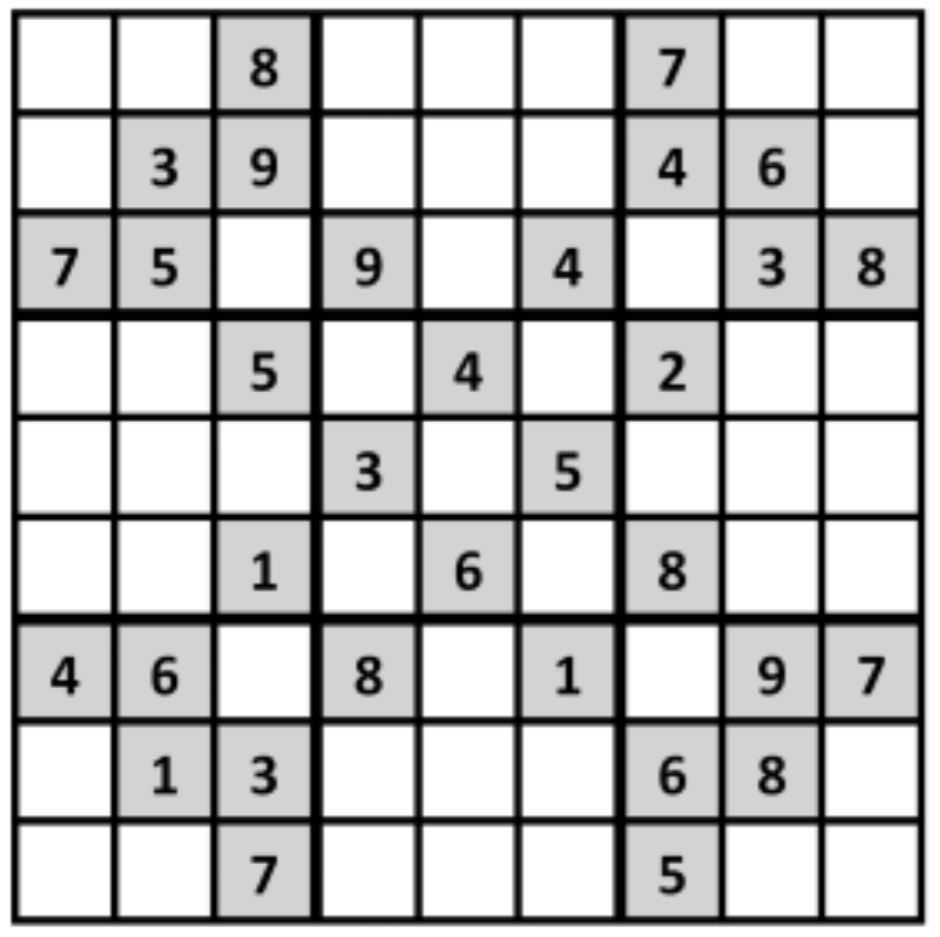 Sudoku Aufgabe mittel schwer