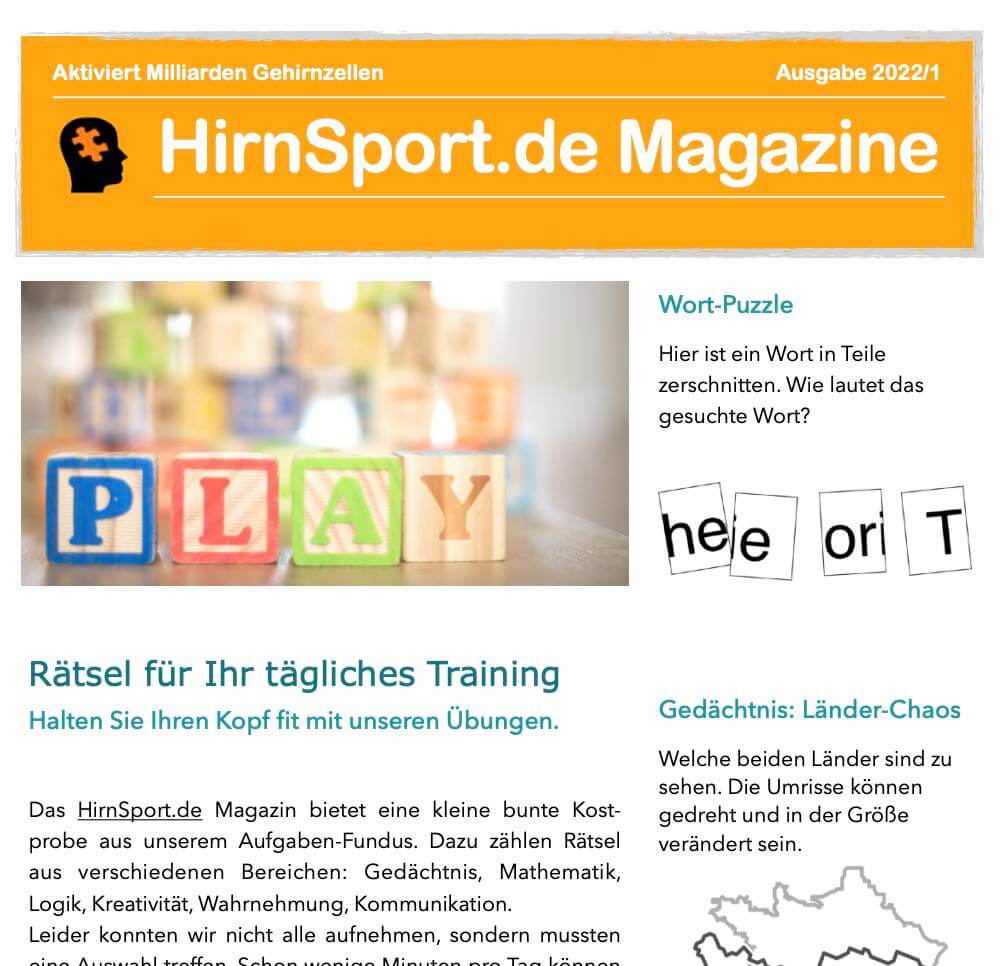 Magazin Cover Bild: Gehirnjogging PDF 